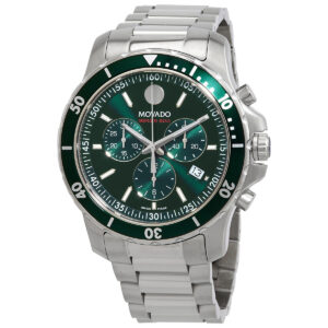 movado series 800 chronograph quartz green dial men's watch 2600179