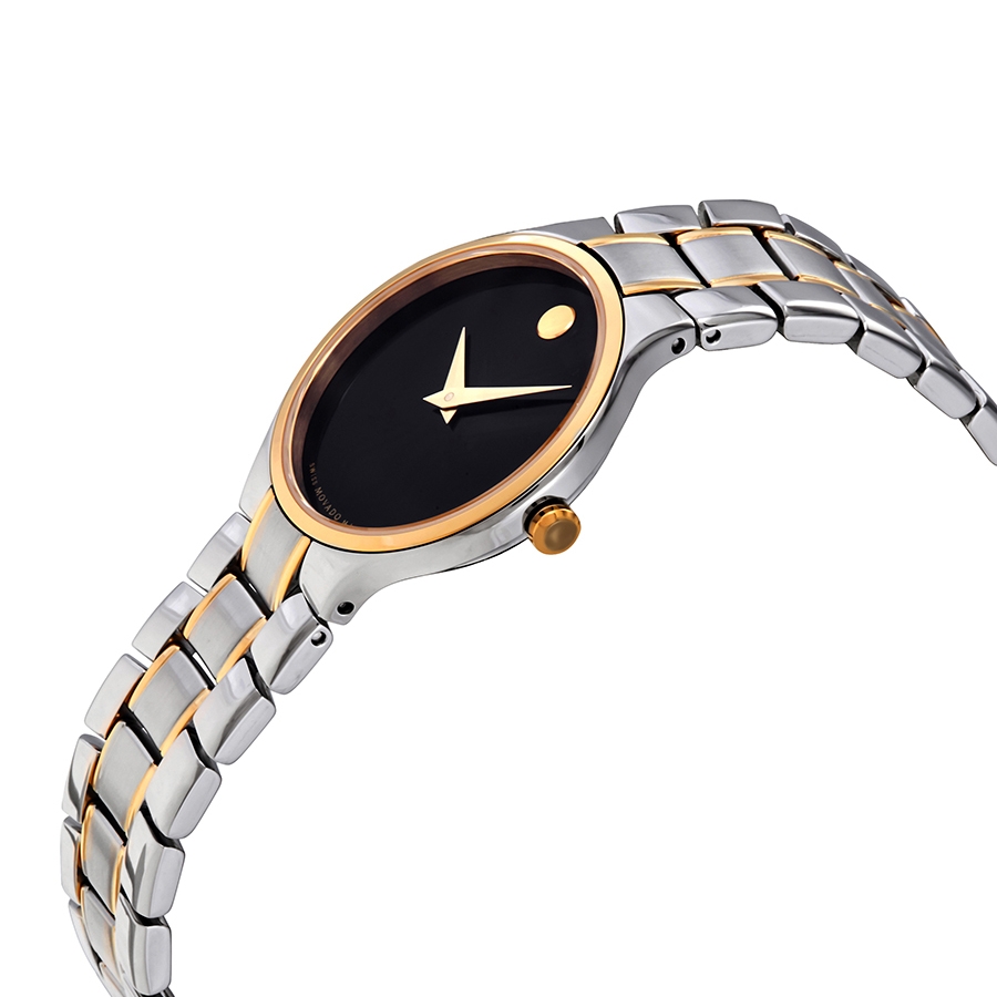 movado serio quartz black dial two tone ladies watch 0607289 movado serio quartz black dial two tone ladies watch 0607289