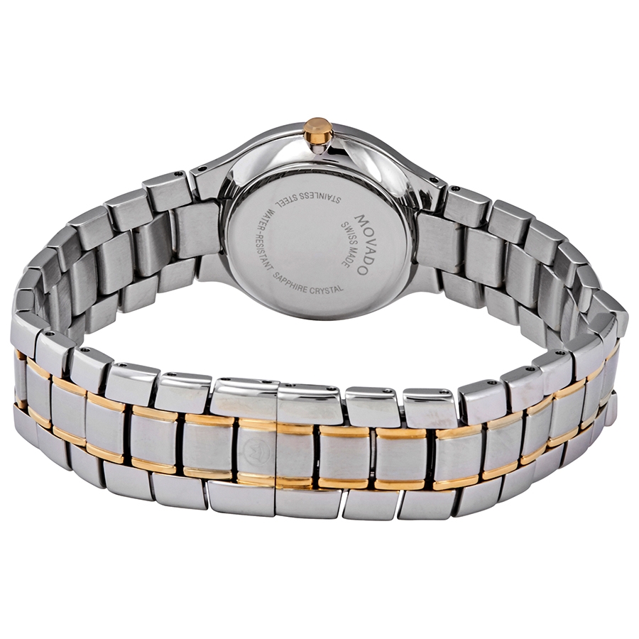 movado serio quartz black dial two tone ladies watch 0607289 movado serio quartz black dial two tone ladies watch 0607289