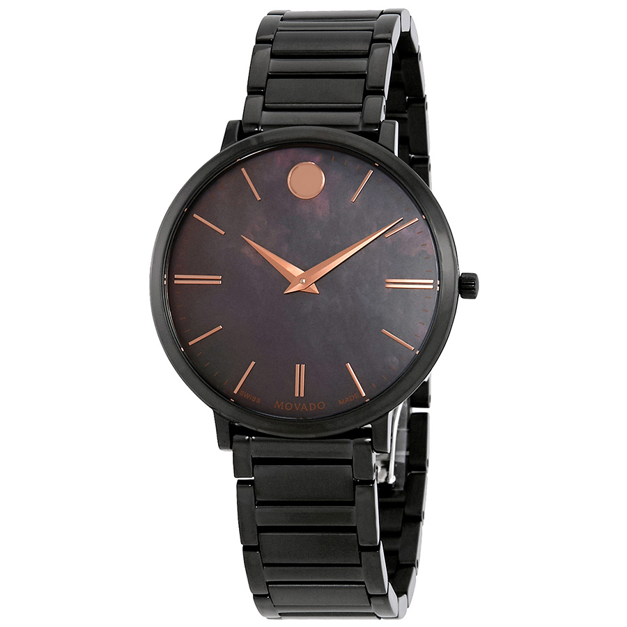 movado ultra slim black mother of pearl dail ladies watch 0607211 movado ultra slim black mother of pearl dail ladies watch 0607211