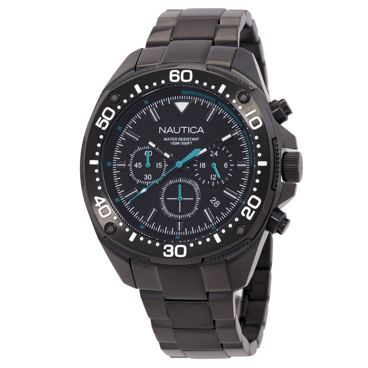 nautica nct blue sail chronograph quartz black dial men's watch napbsf408 nautica nct blue sail chronograph quartz black dial men's watch napbsf408