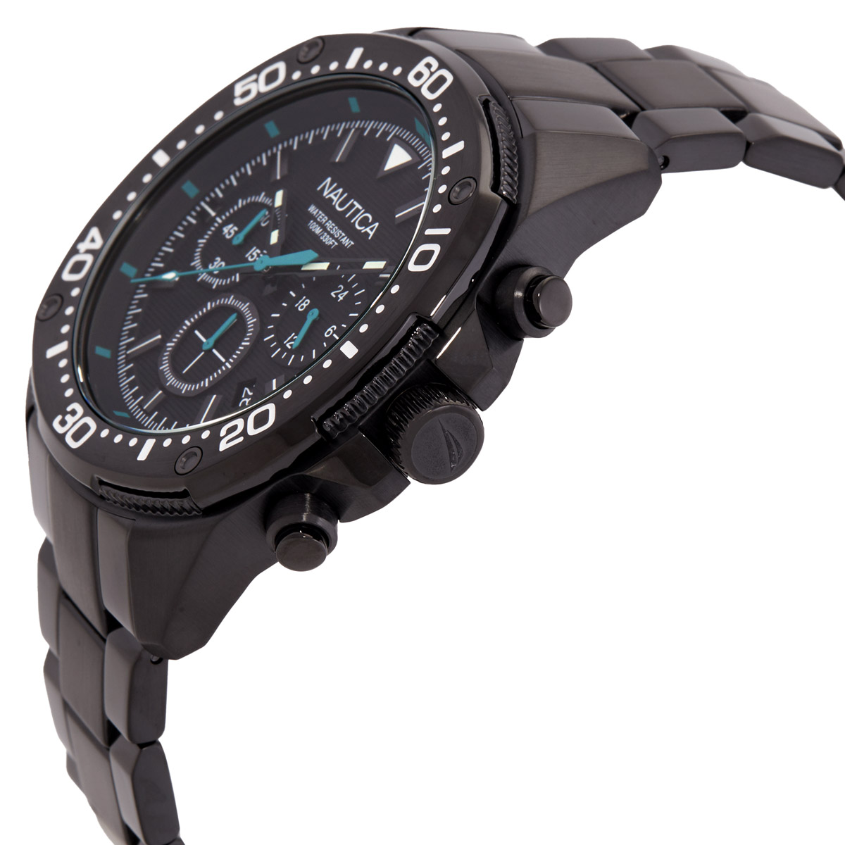 nautica nct blue sail chronograph quartz black dial men's watch napbsf408 nautica nct blue sail chronograph quartz black dial men's watch napbsf408