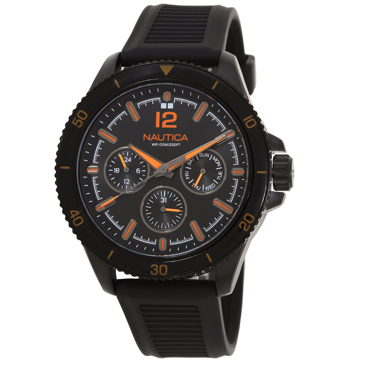 nautica nct windros multifunction quartz black dial men's watch napwrs402 nautica nct windros multifunction quartz black dial men's watch napwrs402