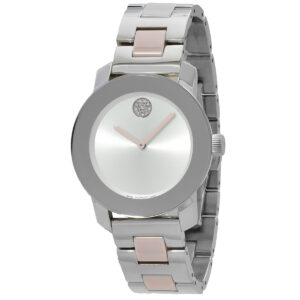 movado open box movado bold quartz silver dial ladies watch 3600801