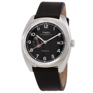 timex open box timex marlin automatic black dial men's watch tw2v62100