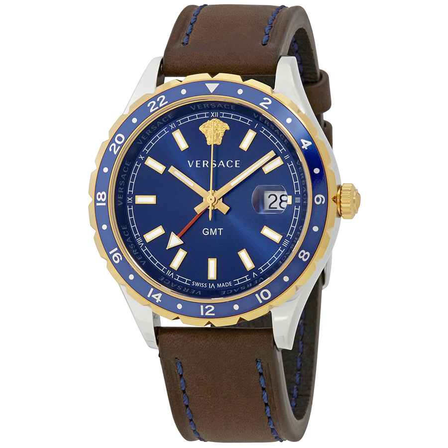 versace open box versace hellenyium gmt blue dial men's watch v11080017 versace open box versace hellenyium gmt blue dial men's watch v11080017