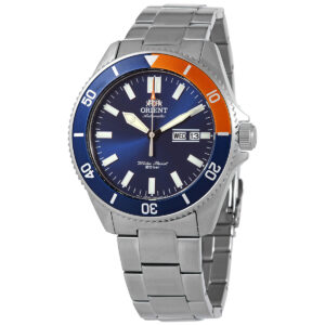 orient sports automatic blue dial men's watch ra aa0913l