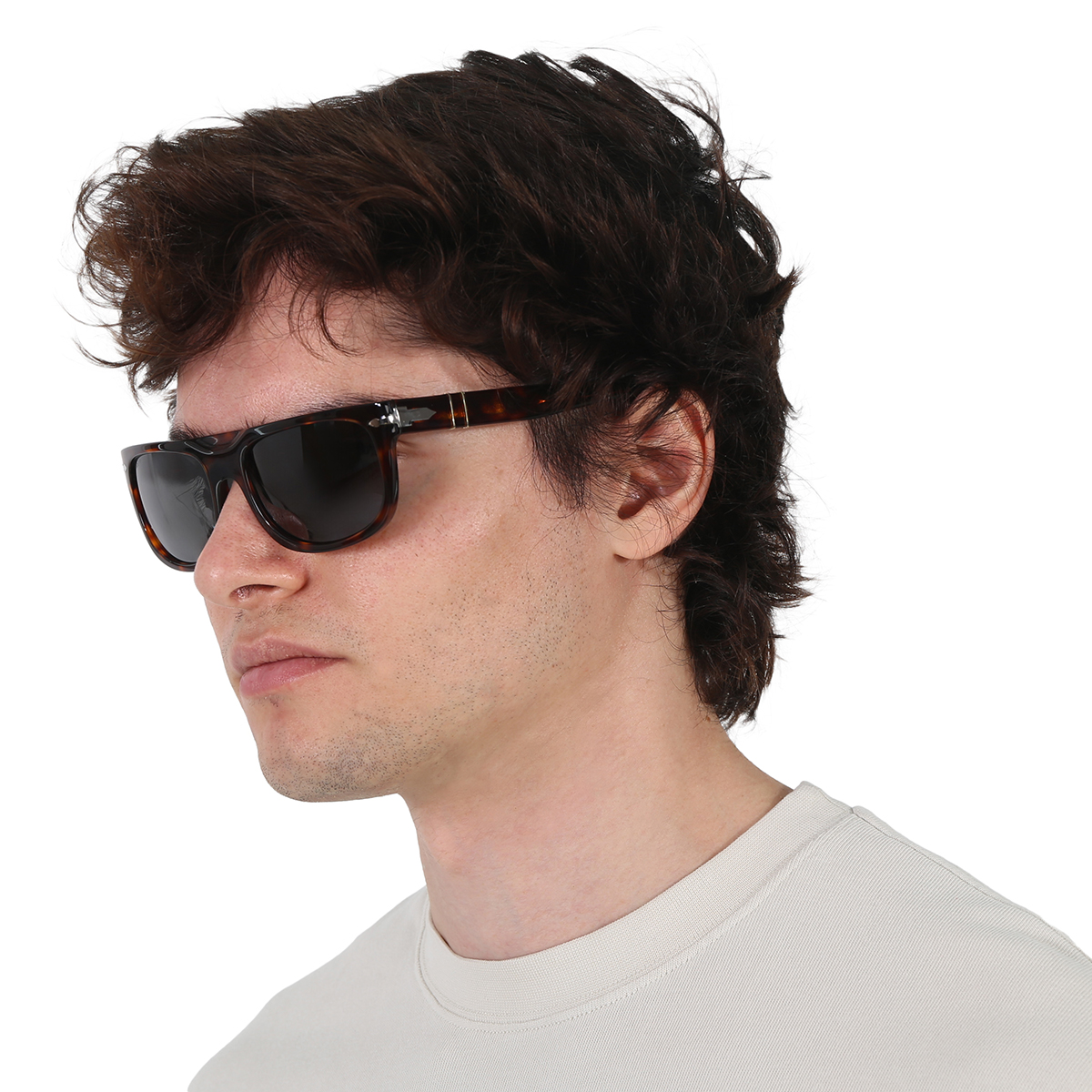 persol dark grey rectangular men's sunglasses po3271s 24/48 55 persol dark grey rectangular men's sunglasses po3271s 24/48 55