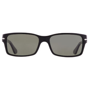 persol polarized green rectangular men's sunglasses po2803s 95/58 58