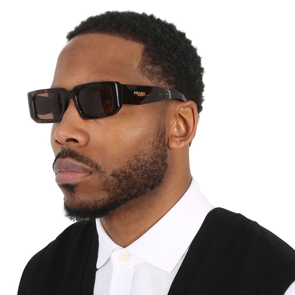 prada dark brown rectangular men's sunglasses pr 06ys 2au8c1 53 prada dark brown rectangular men's sunglasses pr 06ys 2au8c1 53