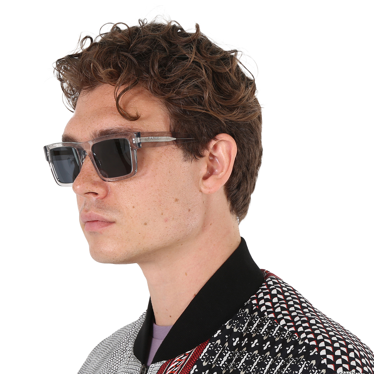 prada dark gray rectangular men's sunglasses pr 19ws u4309t 52 prada dark gray rectangular men's sunglasses pr 19ws u4309t 52