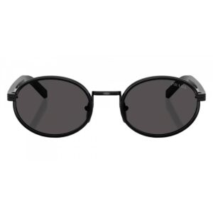 prada dark grey oval ladies sunglasses pr b56s aav08z 52