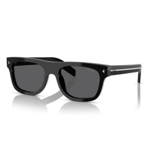 prada dark grey rectangular men's sunglasses pr b12s 16k731 55