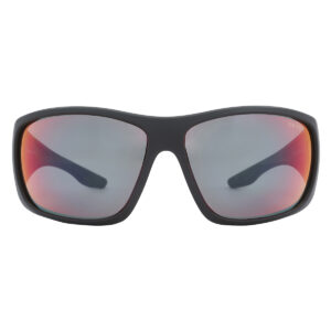 prada linea rossa dark grey mirror blue/red wrap men's sunglasses ps04vs 1bo9q1 66
