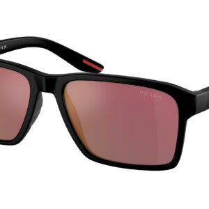prada linea rossa grey mirror red rectangular men's sunglasses ps 05ys 1bo10a 58