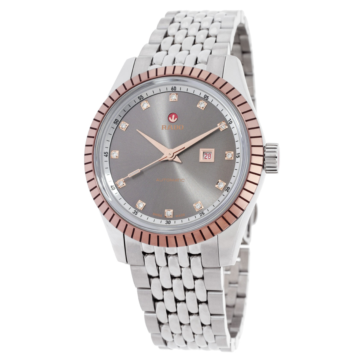 rado automatic diamond grey dial ladies watch r33102703 rado automatic diamond grey dial ladies watch r33102703