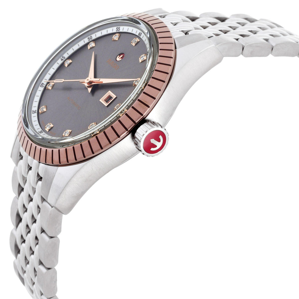 rado automatic diamond grey dial ladies watch r33102703 rado automatic diamond grey dial ladies watch r33102703