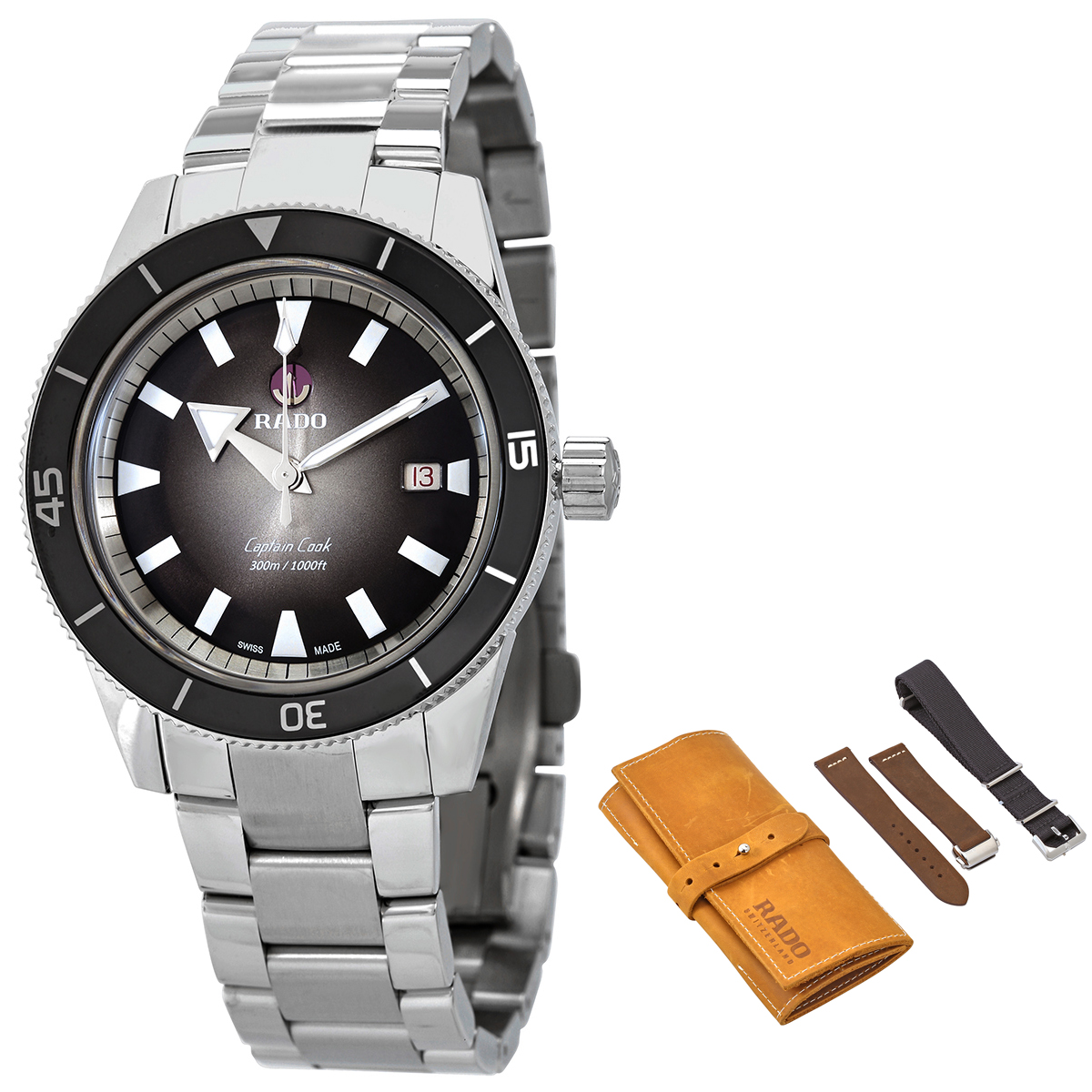 rado captain cook automatic black dial men's watch r32105158 rado captain cook automatic black dial men's watch r32105158