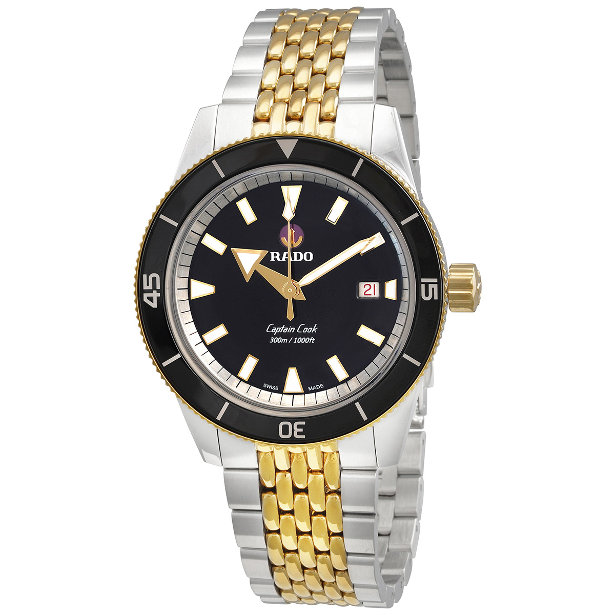 rado captain cook automatic black dial men's watch r32138153 rado captain cook automatic black dial men's watch r32138153