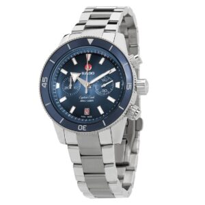 rado captain cook automatic blue dial men's watch r32145208