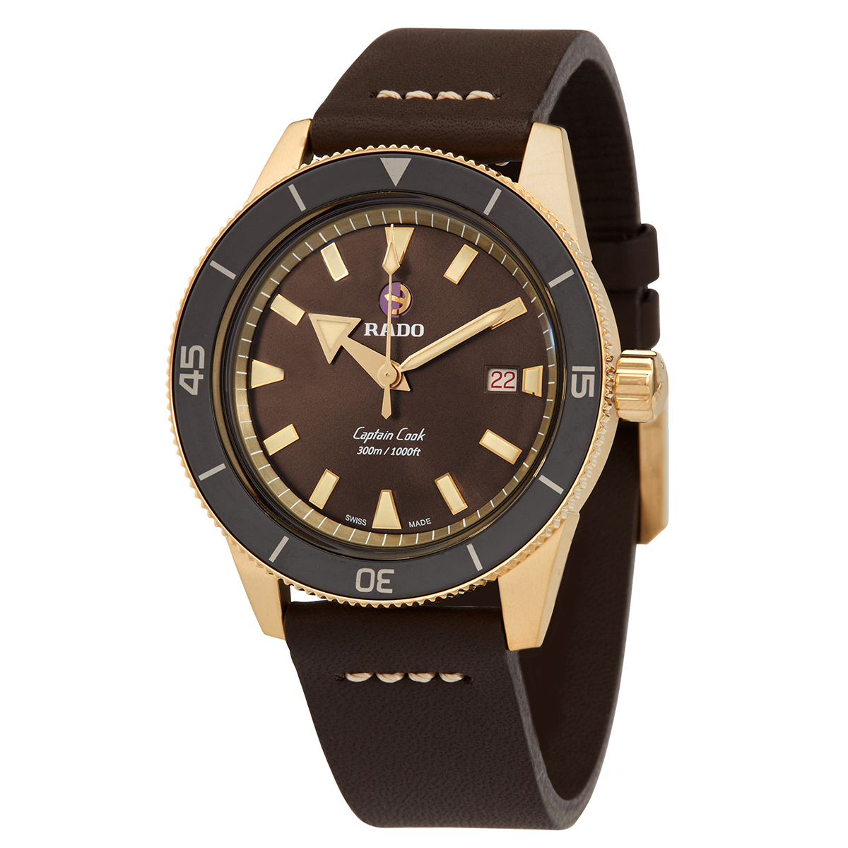 rado captain cook automatic brown dial men's watch r32504306 rado captain cook automatic brown dial men's watch r32504306