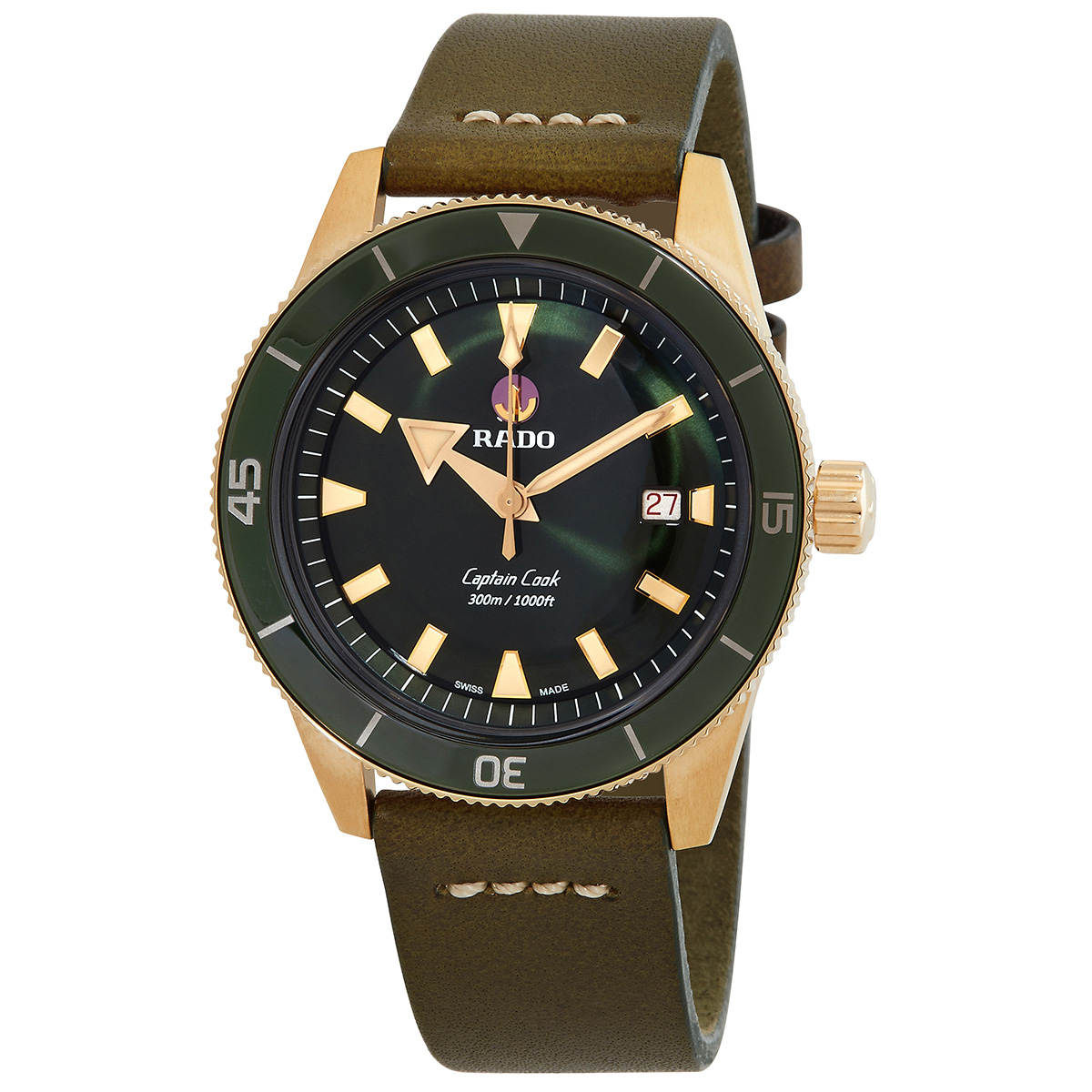 rado captain cook automatic green dial men's watch r32504315 rado captain cook automatic green dial men's watch r32504315