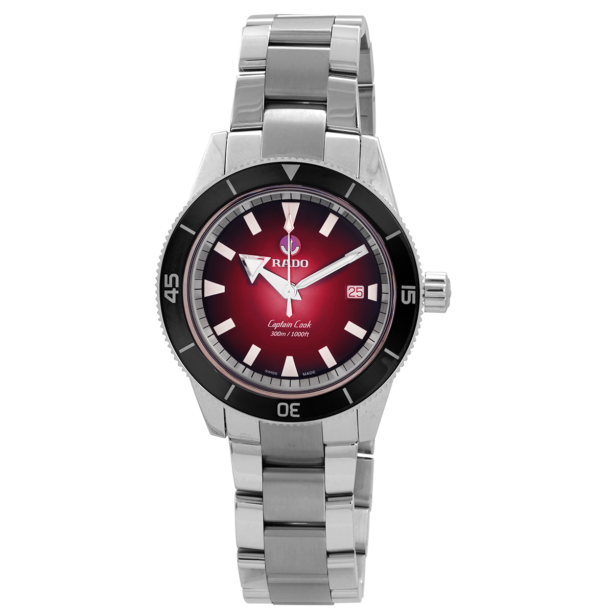 rado captain cook automatic red dial men's watch r32105353 rado captain cook automatic red dial men's watch r32105353