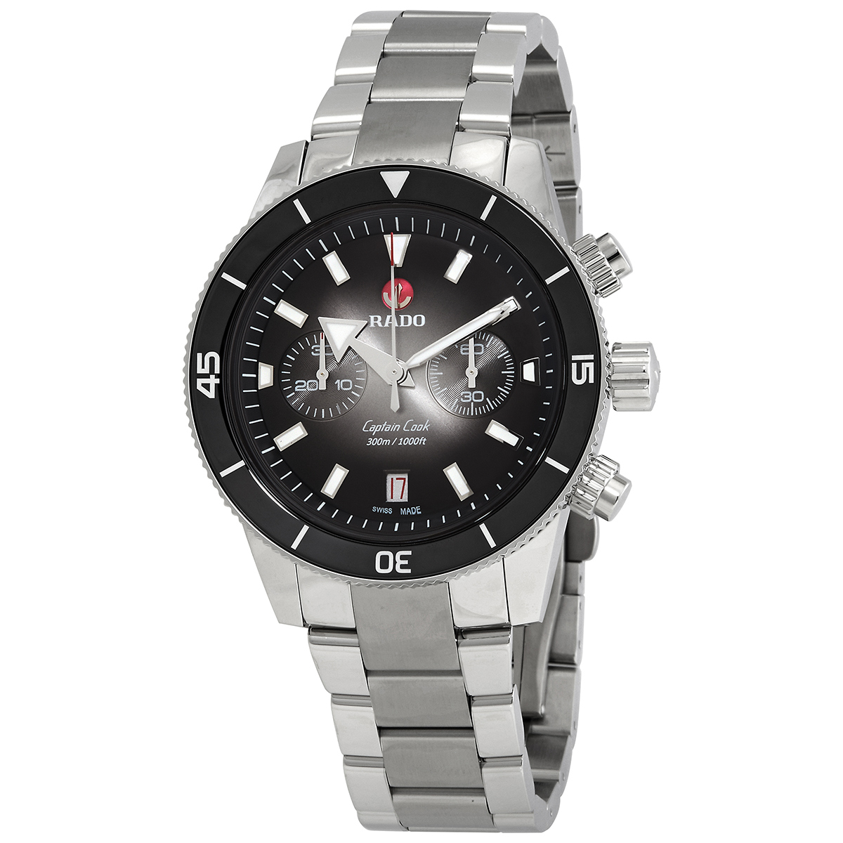 rado captain cook chronograph automatic black dial men's watch r32145158 rado captain cook chronograph automatic black dial men's watch r32145158