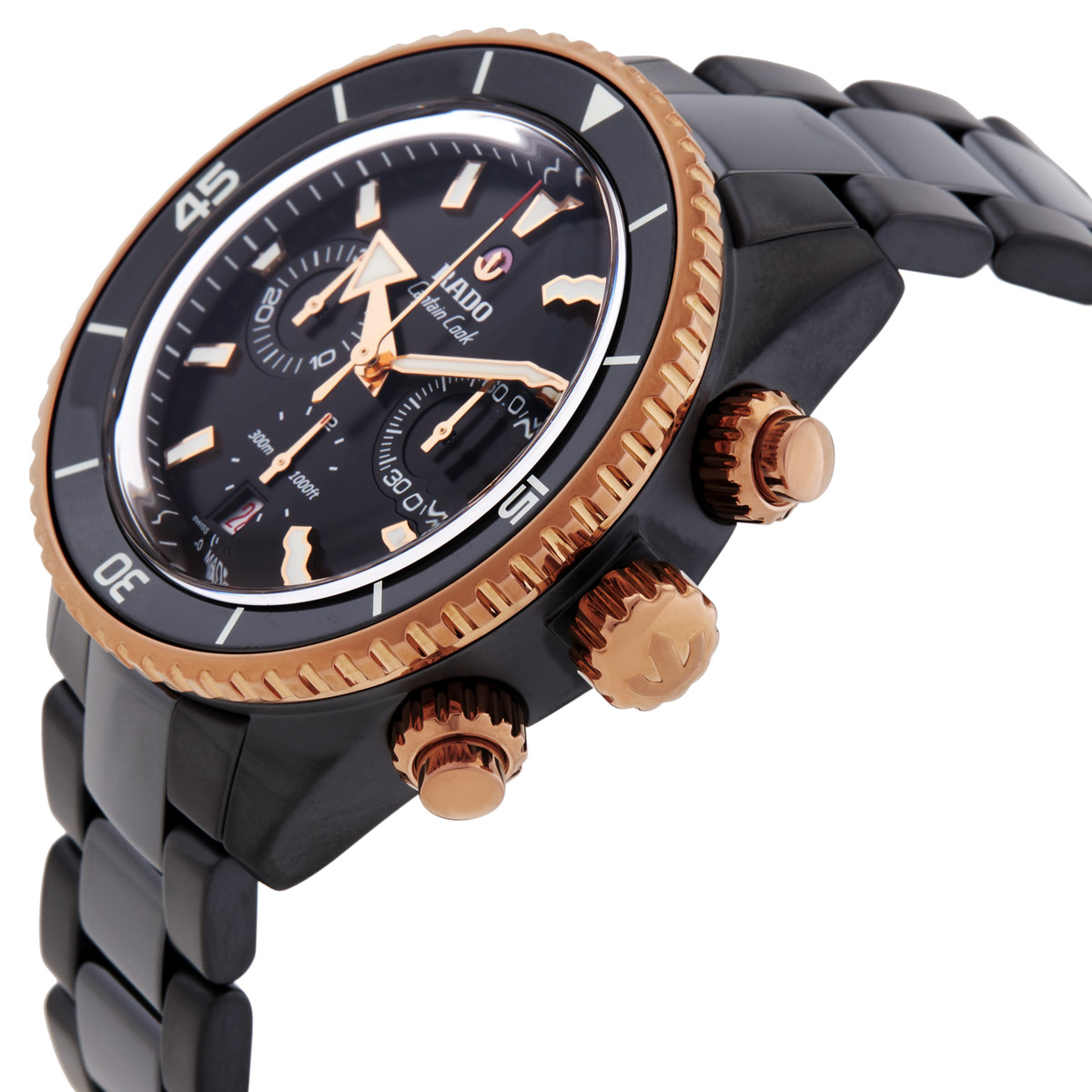 rado captain cook chronograph automatic black dial watch r32190153 rado captain cook chronograph automatic black dial watch r32190153