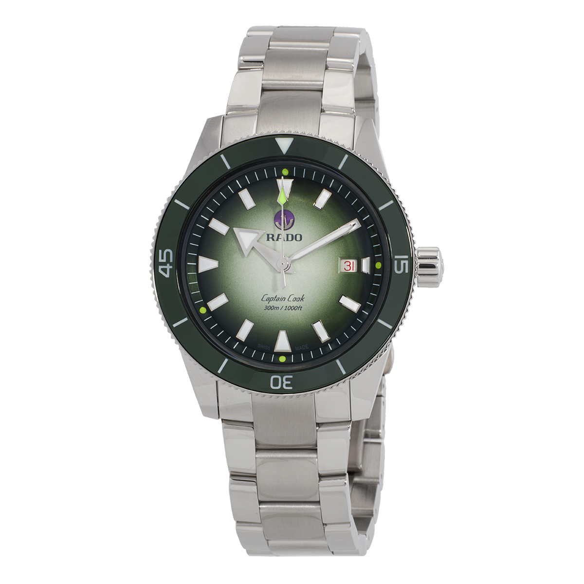 rado captain cook x cameron norrie automatic green dial men's watch r32149318 rado captain cook x cameron norrie automatic green dial men's watch r32149318