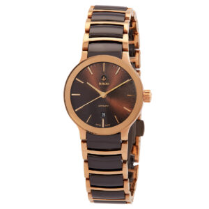 rado centrix automatic brown dial ladies watch r30183302