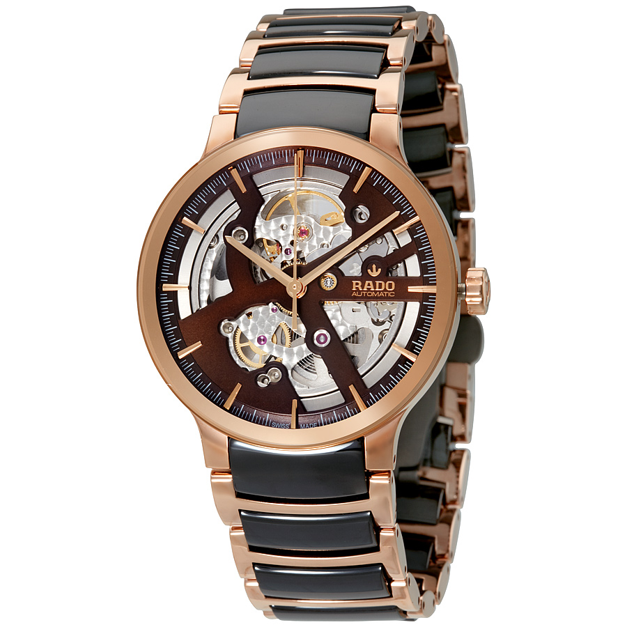 rado centrix automatic brown skeleton dial men's watch r30181312 rado centrix automatic brown skeleton dial men's watch r30181312