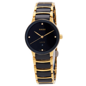 rado centrix diamonds quartz black dial ladies watch r30025712