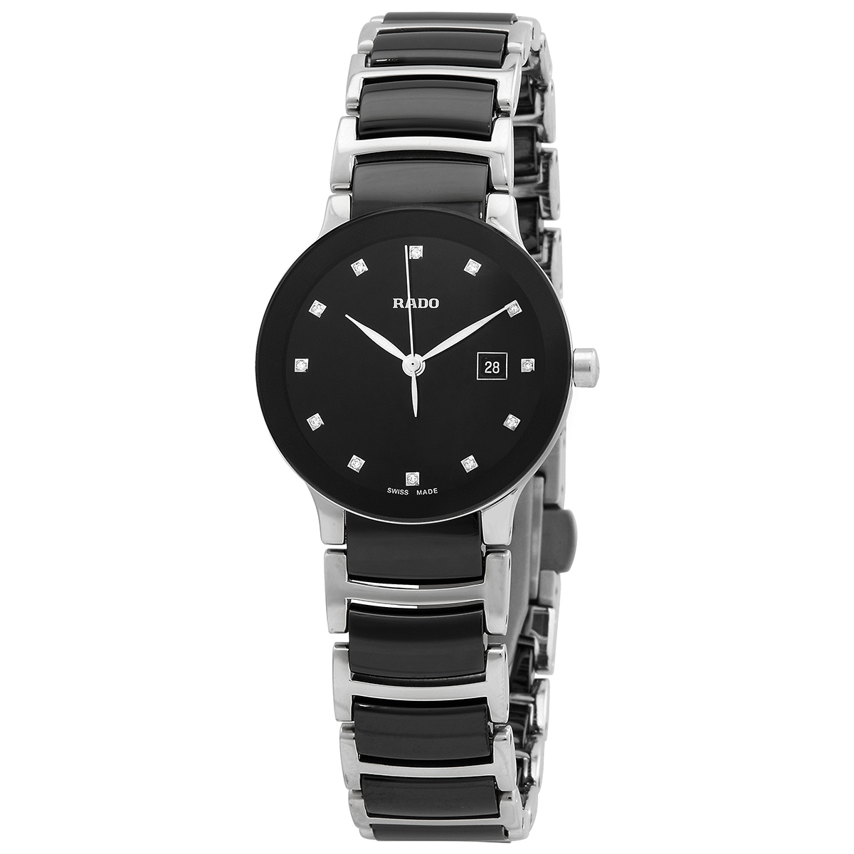 rado centrix diamonds quartz black dial ladies watch r30935752 rado centrix diamonds quartz black dial ladies watch r30935752