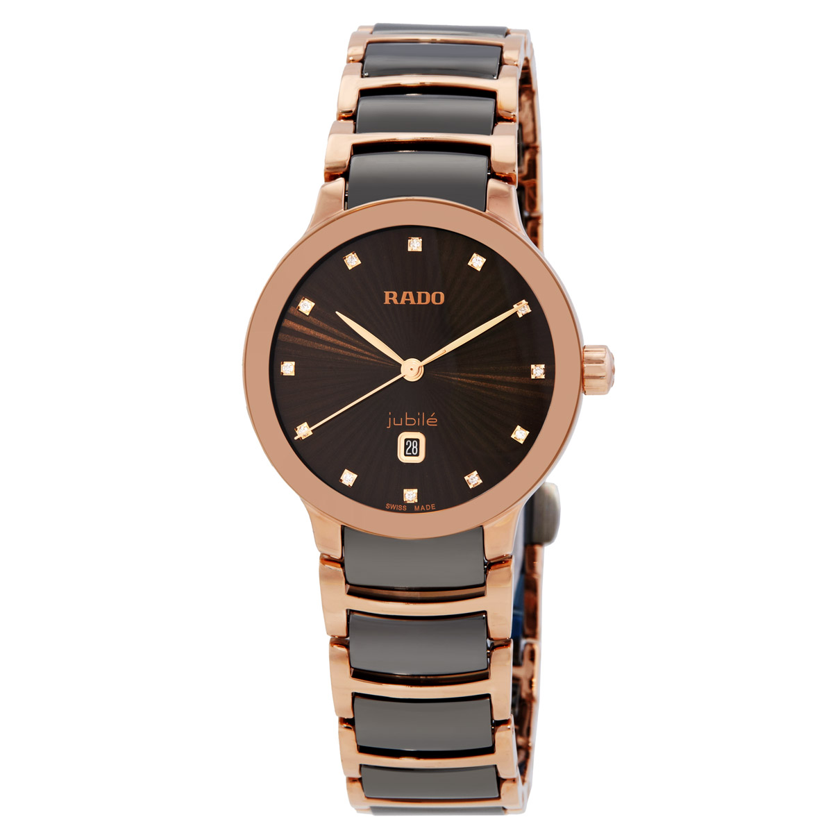 rado centrix diamonds quartz brown dial ladies watch r30024732 rado centrix diamonds quartz brown dial ladies watch r30024732