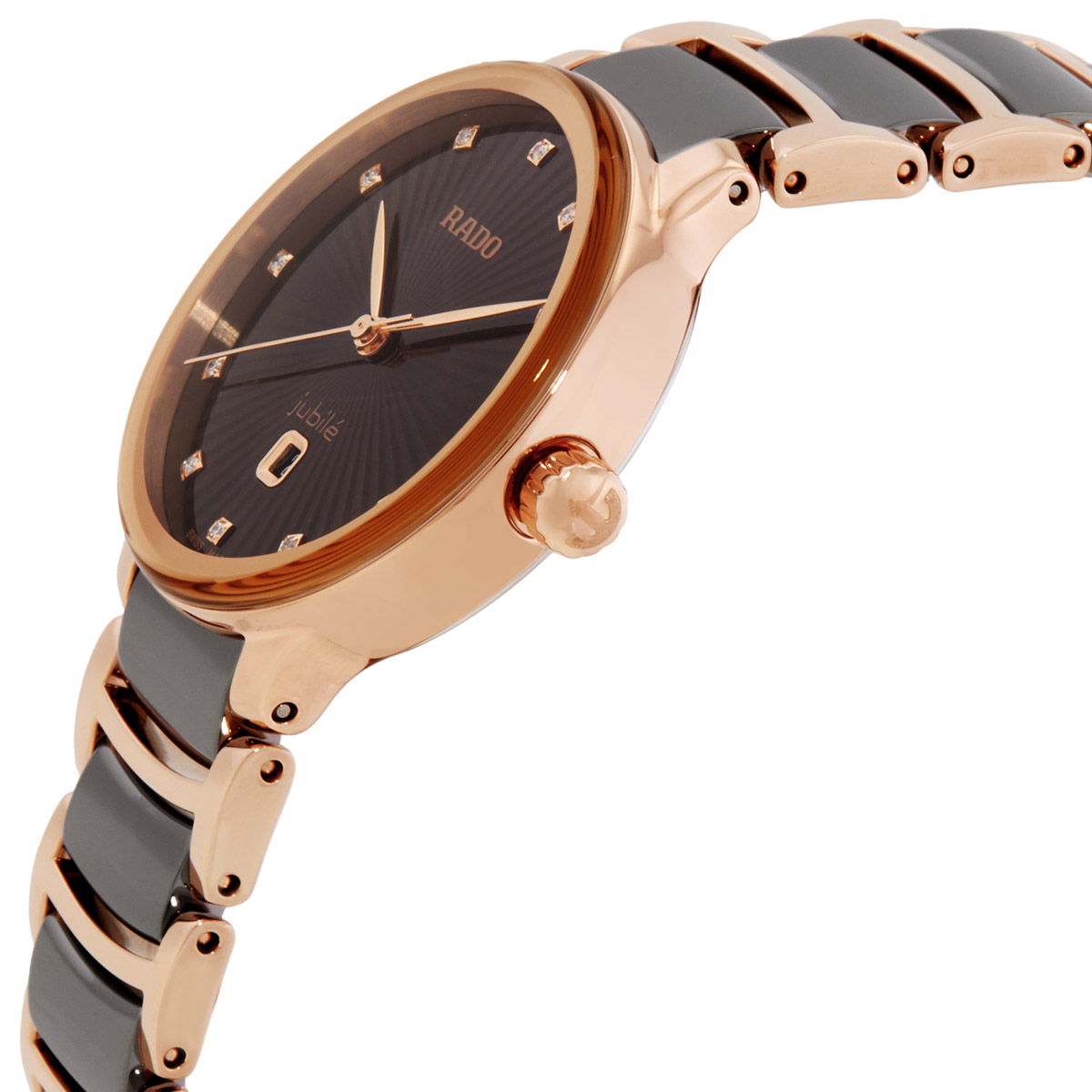 rado centrix diamonds quartz brown dial ladies watch r30024732 rado centrix diamonds quartz brown dial ladies watch r30024732