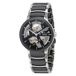 rado centrix black skeleton dial men's watch r30178152