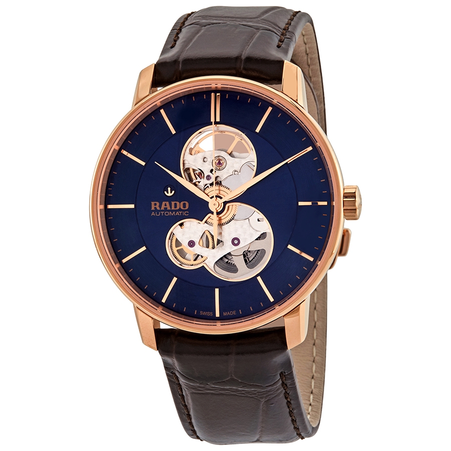rado coupole classic open heart automatic blue dial men's leather watch r22895215 rado coupole classic open heart automatic blue dial men's leather watch r22895215