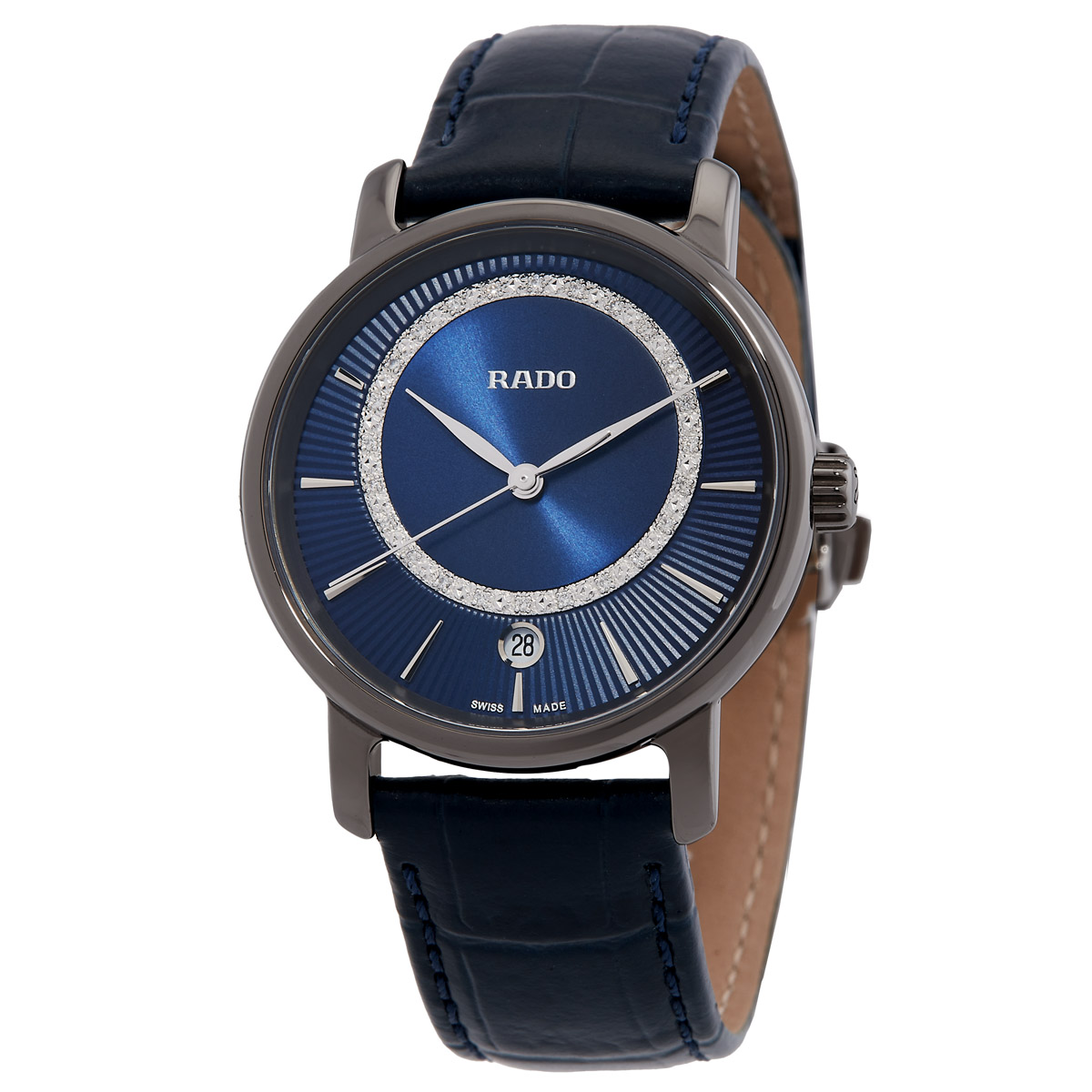 rado diamaster quartz blue dial ladies watch r14064725 rado diamaster quartz blue dial ladies watch r14064725