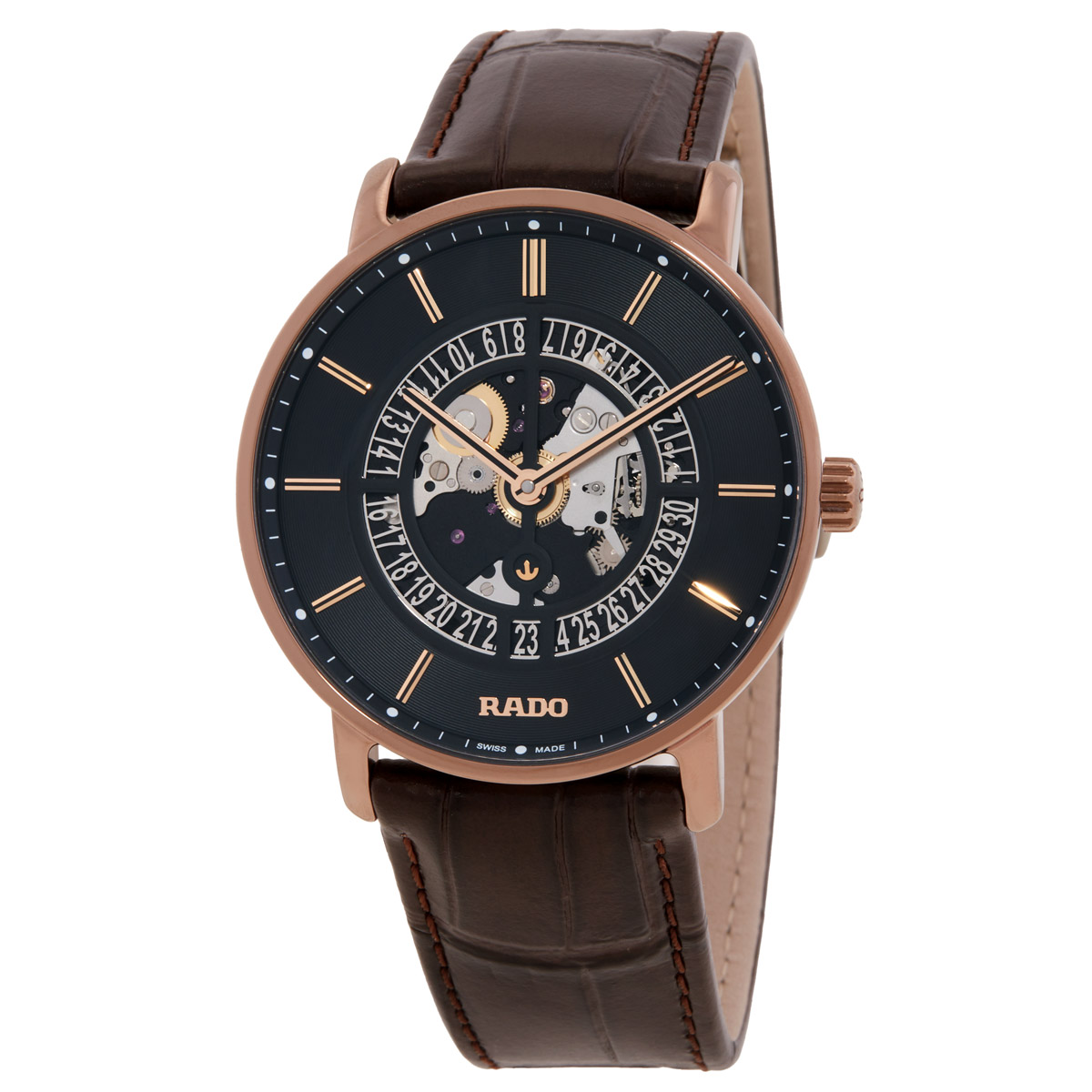 rado diamaster thinline automatic black dial men's watch r14068186 rado diamaster thinline automatic black dial men's watch r14068186