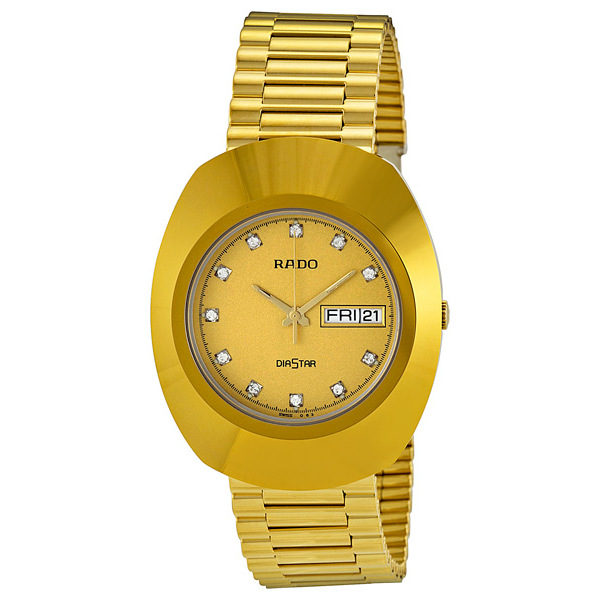rado diastar quartz diamond gold dial men's watch r12393633 rado diastar quartz diamond gold dial men's watch r12393633