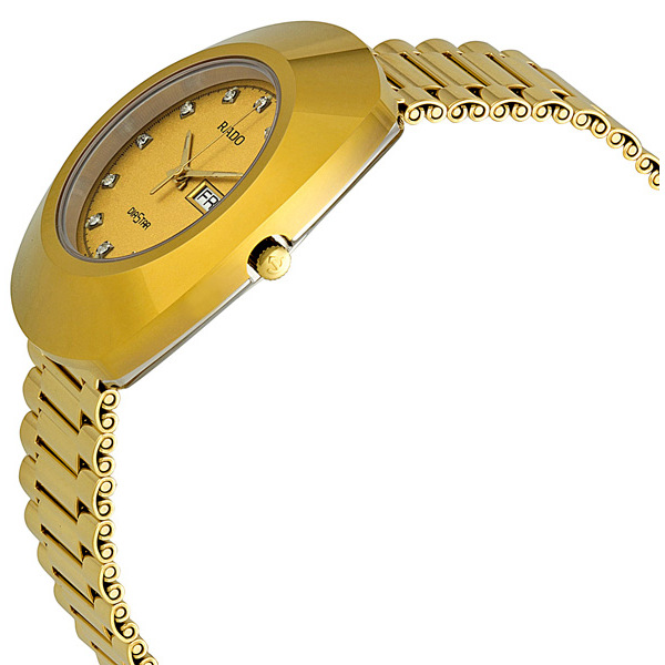 rado diastar quartz diamond gold dial men's watch r12393633 rado diastar quartz diamond gold dial men's watch r12393633