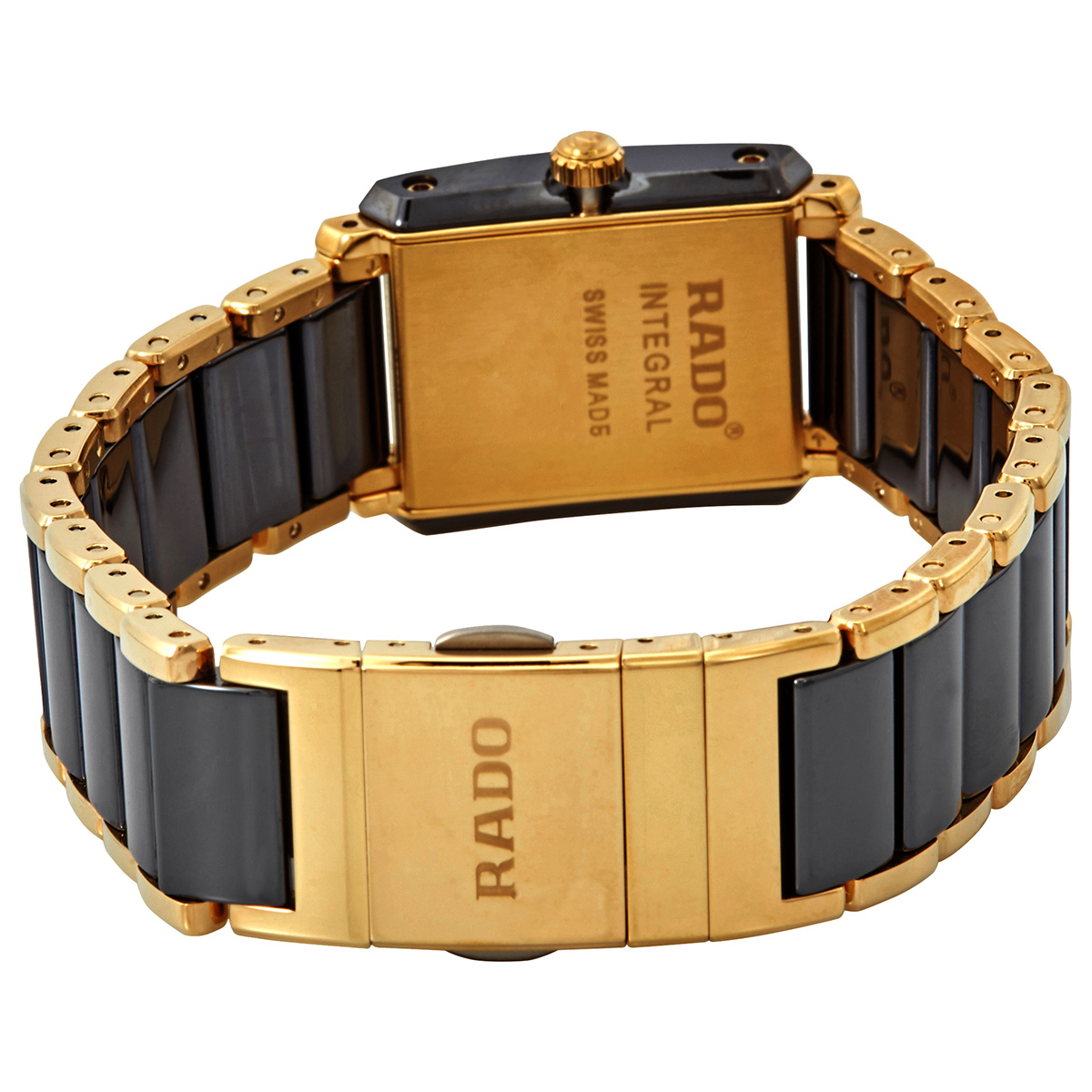 rado integral quartz black dial two tone ladies watch r20845162 rado integral quartz black dial two tone ladies watch r20845162