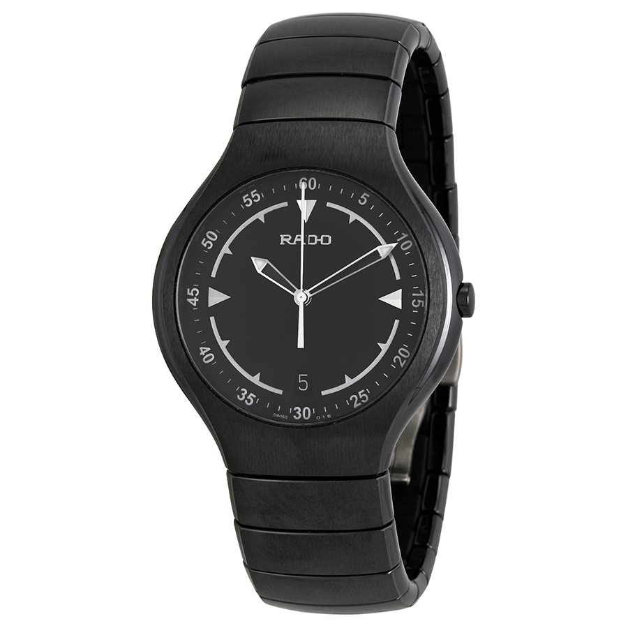 rado true active black ceramic day men's watch r27677162 rado true active black ceramic day men's watch r27677162