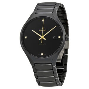 rado true black dial black ceramic men's watch r27056712