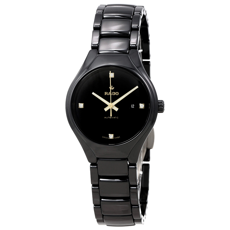 rado true black diamond dial ladies watch r27242712 rado true black diamond dial ladies watch r27242712