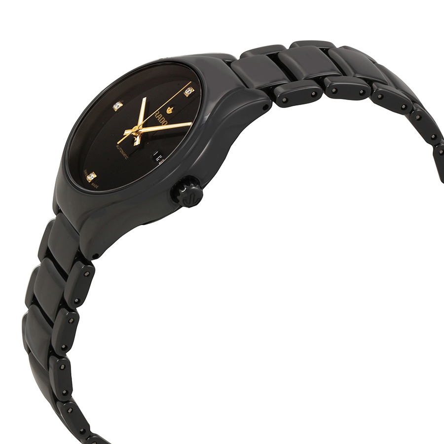 rado true black diamond dial ladies watch r27242712 rado true black diamond dial ladies watch r27242712