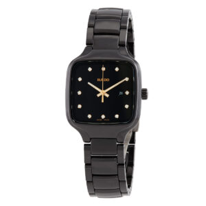 rado true quartz diamond black dial ladies watch r27080702