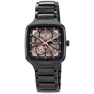 rado true square automatic black dial men's watch r27086162