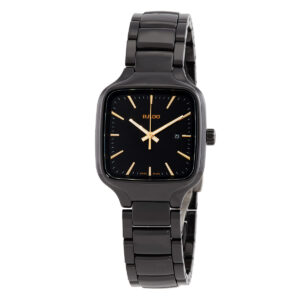 rado true square quartz black dial ladies watch r27080162